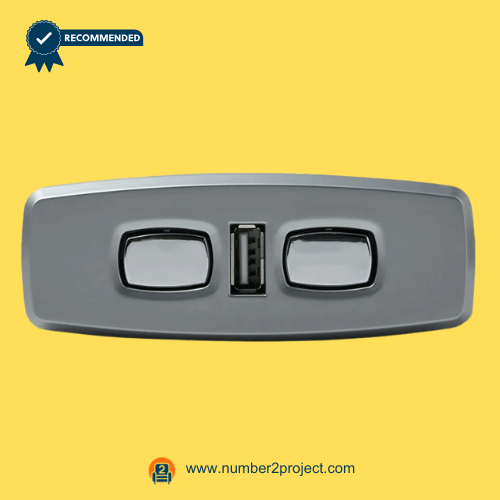 front view of KDH120F-006 4-button power recliner and lift chair switch with USB charging port Number2project – Sofa & Recliner Repair Experts