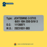 identification label for round adjustable standing desk control switch jcht35m6c type code manufacturing date close up Number2project
