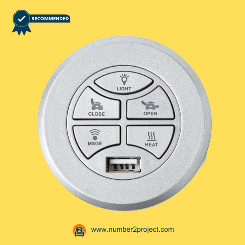 silver round 5 button recliner control switch with usb port light close open massage heat k2024hl s 1 close up power recliner side control Number2project