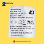 KAIDI KDPT005 linear actuator specification label close up DC 29V 75W recliner lift chair motor identification Number2project