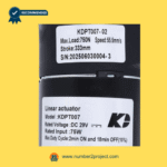 KAIDI KDPT007-02 linear actuator label showing load stroke speed and voltage specifications sold by Number2project – Sofa & Recliner Repair Experts