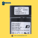 KAIDI KDPT007-113 linear actuator label showing load stroke speed and voltage specifications sold by Number2project – Sofa & Recliner Repair Experts