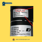KAIDI KDPT007-15 linear actuator label showing load stroke speed and voltage specifications sold by Number2project – Sofa & Recliner Repair Experts