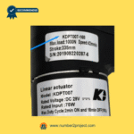 KAIDI KDPT007-168 linear actuator label showing load stroke speed and voltage specifications sold by Number2project – Sofa & Recliner Repair Experts