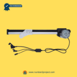 KAIDI KDPT007-231 N linear actuator motor side view with guide arm and wiring harness for power recliners and lift chairs sold by Number2project – Sofa & Recliner Repair Experts