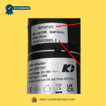 KAIDI KDPT007-272 linear actuator specification label showing load rating stroke length speed and voltage for recliner and lift chair motors sold by Number2project – Sofa & Recliner Repair Experts