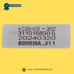 identification label for 7 button lift desk switch with display kdbh05-302 model number serial code close up Number2project