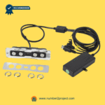 silver curved recliner switch assembly with four buttons usb charging port 5 pin and 2 pin plugs wiring harness and inline control module kdh076-014 close up Number2project