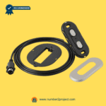 black oval 2 button recliner switch assembly with wiring cable mounting plate and silver trim ring kdh103-301 close up power recliner side control Number2project