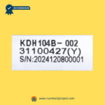 close up of KDH104B-002 recliner switch model number and serial number identification label Number2project – Sofa & Recliner Repair Experts