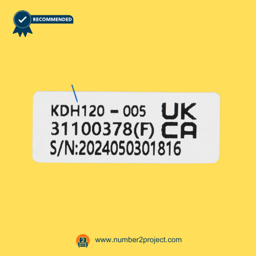 KDH120-005 recliner switch label close up four button 5 pin power recliner controller identification serial number motion furniture part Number2project