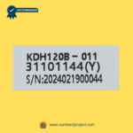 KDH120B-011 recliner switch label close up 5 pin power recliner control identification sticker serial number motion furniture part Number2project