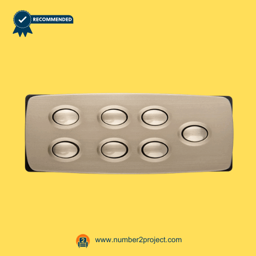 brushed metal recliner control switch with seven buttons rectangular design kdh123-001 close up power recliner controller Number2project