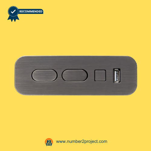 brushed metal recliner side control switch with five buttons usb charging port and 5 pin connection kdh124a-001 close up power recliner lift chair controller Number2project