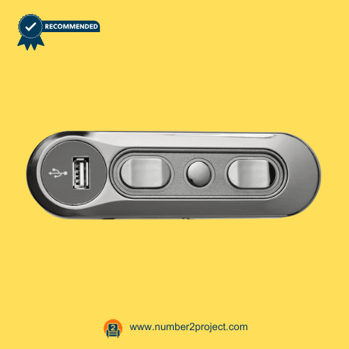 silver oval recliner side control switch with five buttons usb charging port kdh127-052 close up power recliner lift chair controller Number2project