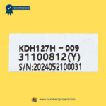 kdh127h-009 recliner switch identification label showing part number serial number and manufacturing code close up product sticker Number2project