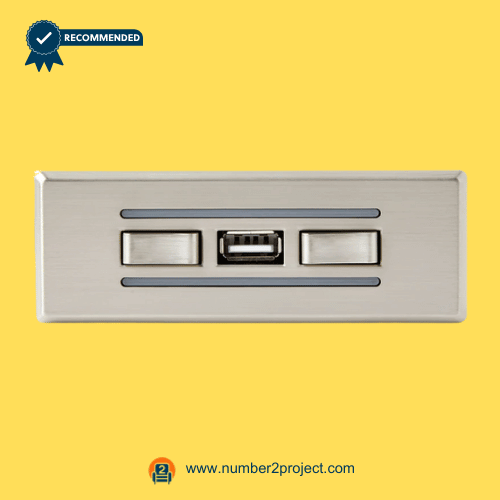 KDH134A-002 4-Button Recliner Switch with USB and 5-Pin Plugs – Front View four button recliner switch with usb charging port kdh134a-002 5-pin power recliner hand control close up lift chair motion furniture controller number2project