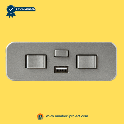 KDH134F-002 5-Button Recliner Switch with USB and 5-Pin Plugs – Front View five button recliner switch with usb charging port kdh134f-002 5-pin power recliner hand control close up lift chair motion furniture controller number2project