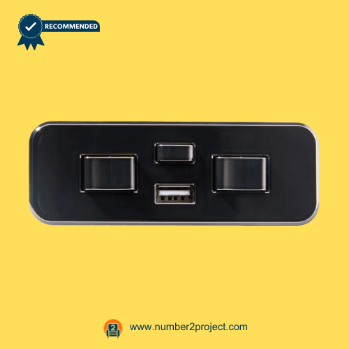 KDH134F-003 5-Button Recliner Switch with USB – Front View five button recliner switch with usb charging port kdh134f-003 power recliner hand control close up lift chair motion furniture controller number2project