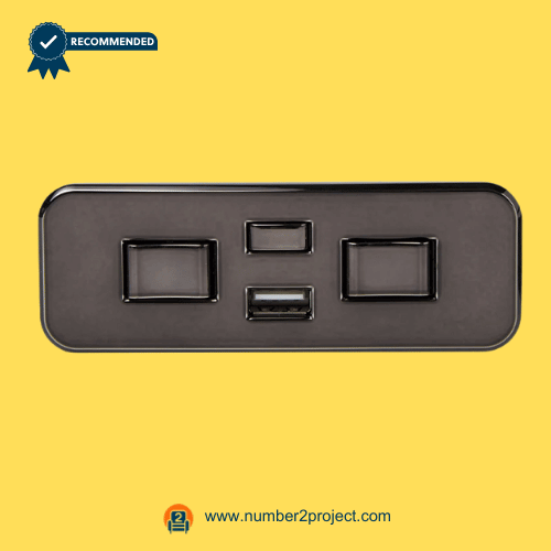 KDH134F-004 5-Button Recliner Switch with USB – Front View five button recliner switch with usb charging port kdh134f-004 power recliner hand control close up lift chair motion furniture controller number2project