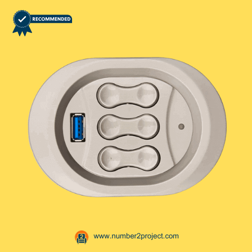 KDH166A-004 6-Button 8-Pin Recliner Switch with USB – Front View six button recliner switch with usb charging port kdh166a-004 8-pin power recliner hand control close up lift chair motion furniture controller number2project