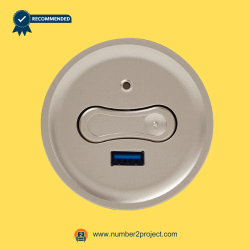 KDH239-001 Two Button 5-Pin Recliner Switch with USB – Front View two button recliner switch with usb charging port kdh239-001 5-pin power recliner hand control close up lift chair motion furniture controller number2project