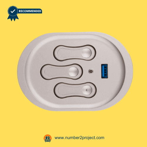 KDH241-002 Six-Button Power Recliner Lift Chair Switch with USB Port – Front View KDH241-002 six button recliner switch with USB power recliner lift chair controller close up motion furniture control panel Number2project