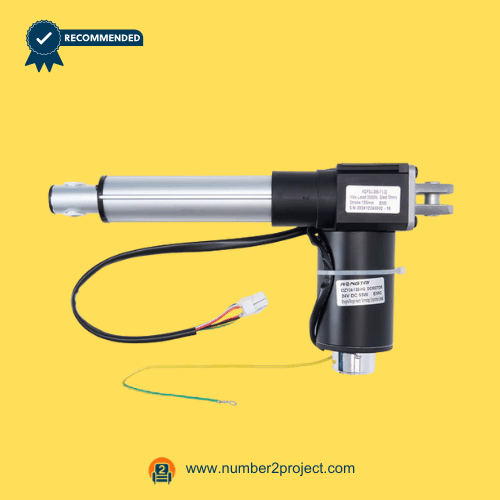 Kaidi KDFSJ-385-7 (-2) Linear Actuator (Full Assembly) kaidi kdfsj-385-7 linear actuator with rongtai 63zy24-135-hs dc motor for massage chair showing full assembly wiring and mounting points