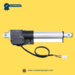 rear-side view of kaidi kdfsj-385-7 linear actuator showing mounting brackets aluminum extension tube and multi-wire connector for massage chair compatibility