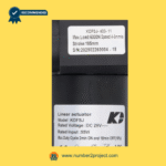 close-up of kaidi kdfsj-403-11 linear actuator label showing model number kdfsj-403-11 stroke speed load rating and serial number for recliner and lift chair identification