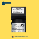 close-up of kaidi kdfsj-403-8 actuator label showing model number kdfsj-403-8, load rating, stroke length, speed, and serial number for recliner and lift chair identification