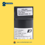 close-up of kaidi kdfsj-406-4 linear actuator label showing model number kdfsj-406-4, load rating, stroke length, speed, and serial number for recliner and lift chair identification