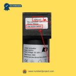 close-up of kaidi kdfsj-427 linear actuator label showing model number kdfsj-427 and serial number for recliner and lift chair identification