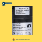 lose-up of kaidi kdpt007-189n linear actuator label showing model, stroke length, speed, max load, and serial number for recliner lift chair identification