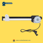 top-down view of kaidi kdpt007-198n linear actuator showing motor, rail, glide block, and cable connector for power recliner lift chair