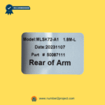 MLSK72-A1 recliner switch rear label showing model number date part number rear of arm identification power recliner control Number2project