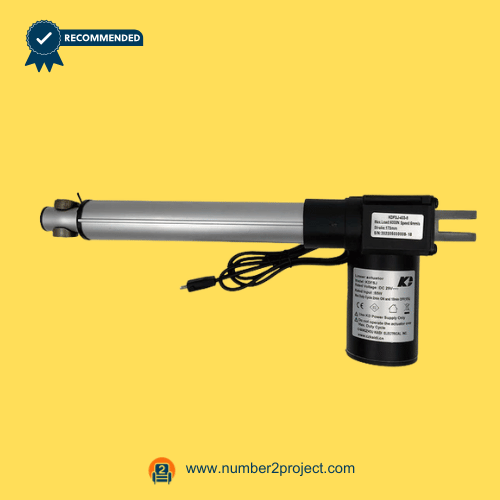 MULIN ML18-026F Linear Actuator Identification Label close-up of mulin ml18-026f linear actuator label showing model number ml18-026f input voltage and duty cycle for recliner and lift chair identification