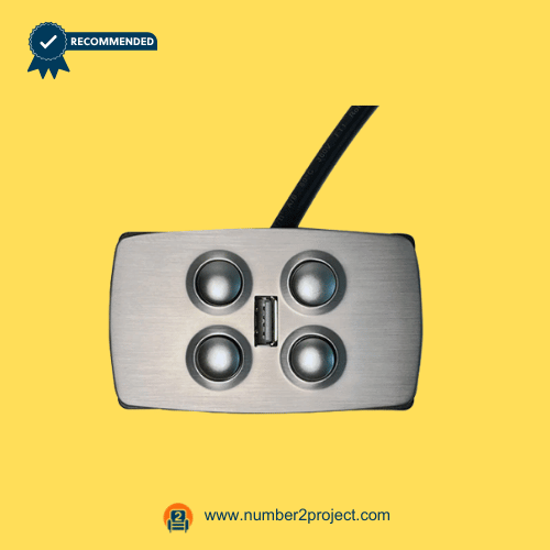 Mulin MLSK15-C2(L) 4-Button Recliner Switch with USB – Front View four button recliner switch with usb charging port mulin mlsk15-c2 power recliner hand control close up lift chair couch controller number2project