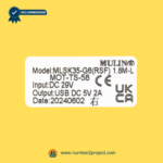 Mulin MLSK35-G6 RSF recliner switch rear label showing DC 29V input USB 5V 2A output model identification Number2project