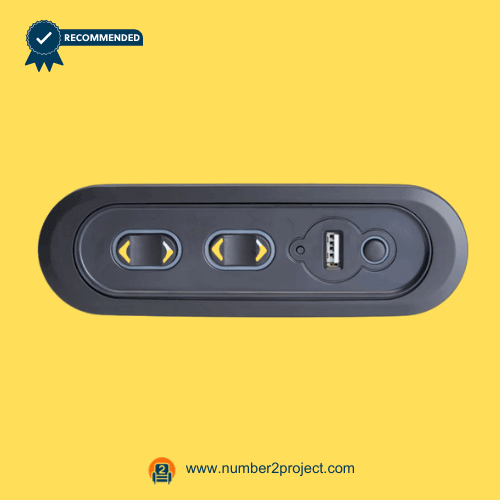 five button recliner switch with USB charging port Mulin MLSK65-B1 5 pin power recliner lift chair control close up Number2project