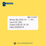 Mulin MLSK65-B1 recliner switch rear label showing DC 29V input USB 5V 2A output model identification Number2project