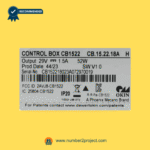Close-up label view of OKIN control box CB1522 CB.15.22.18A H showing 29V output, production date, serial number, and OEM OKIN specifications – sold by Number2project Sofa and Recliner Repair Experts