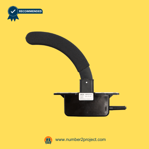 OKIN JLDK.12.01.06 power recliner lever switch side view with curved handle and mounting bracket Number2project