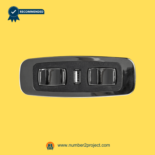 OKIN JLDK.15.04.03A 4-Button 5-Pin Recliner & Lift Chair Switch with USB – Front View 4-button recliner hand control with USB charging port OKIN JLDK.15.04.03A 5-pin power recliner and lift chair switch close up motion furniture controller Number2project