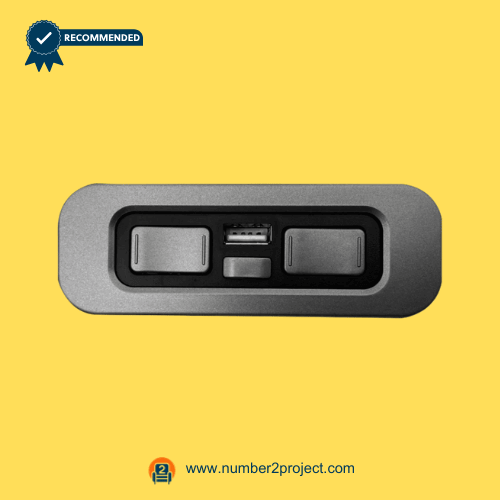 OKIN JLDK.15.08.01 5-Button Recliner Switch with USB – Front View 5-button recliner hand control with USB charging port OKIN JLDK.15.08.01 power recliner switch close up motion furniture controller Number2project