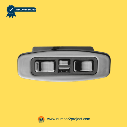 OKIN JLDK.15.08.10 5-Button Recliner & Lift Chair Switch with USB – Front View 5-button recliner hand control with USB charging port OKIN JLDK.15.08.10 power recliner and lift chair switch close up motion furniture controller Number2project