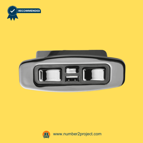 OKIN JLDK.15.08.11A 5-Button 5-Pin Recliner & Lift Chair Switch with USB – Front View 5-button recliner hand control with USB charging port OKIN JLDK.15.08.11A 5-pin power recliner and lift chair switch close up motion furniture controller Number2project