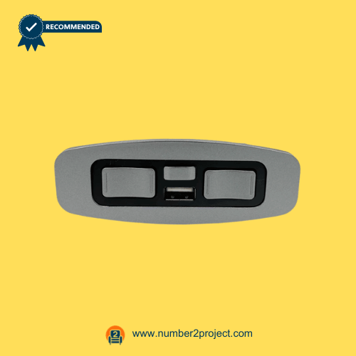 OKIN JLDK.15.08.12D 5-Button 5-Pin Recliner & Lift Chair Switch with USB – Front View 5-button recliner hand control with USB charging port OKIN JLDK.15.08.12D 5-pin power recliner and lift chair switch close up motion furniture controller Number2project