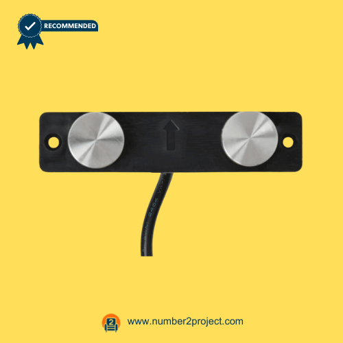 okin jldk 24 02 09 2-button recliner switch front view with dual metal buttons mounting plate power recliner lift chair control Number2project