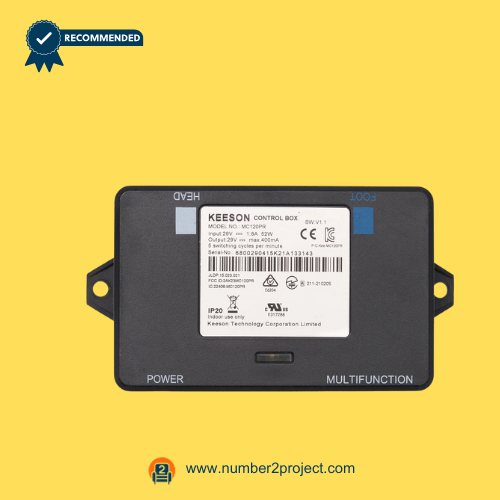 OKIN MC120PR Control Box — Keeson Adjustable Bed Junction Box (Front View) okin mc120pr control box keeson adjustable bed junction box power multifunction number2project